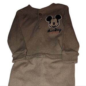 Disney Baby- 6-9M gender neutral Mickey Mouse 2 piece long sleeve ribbed.